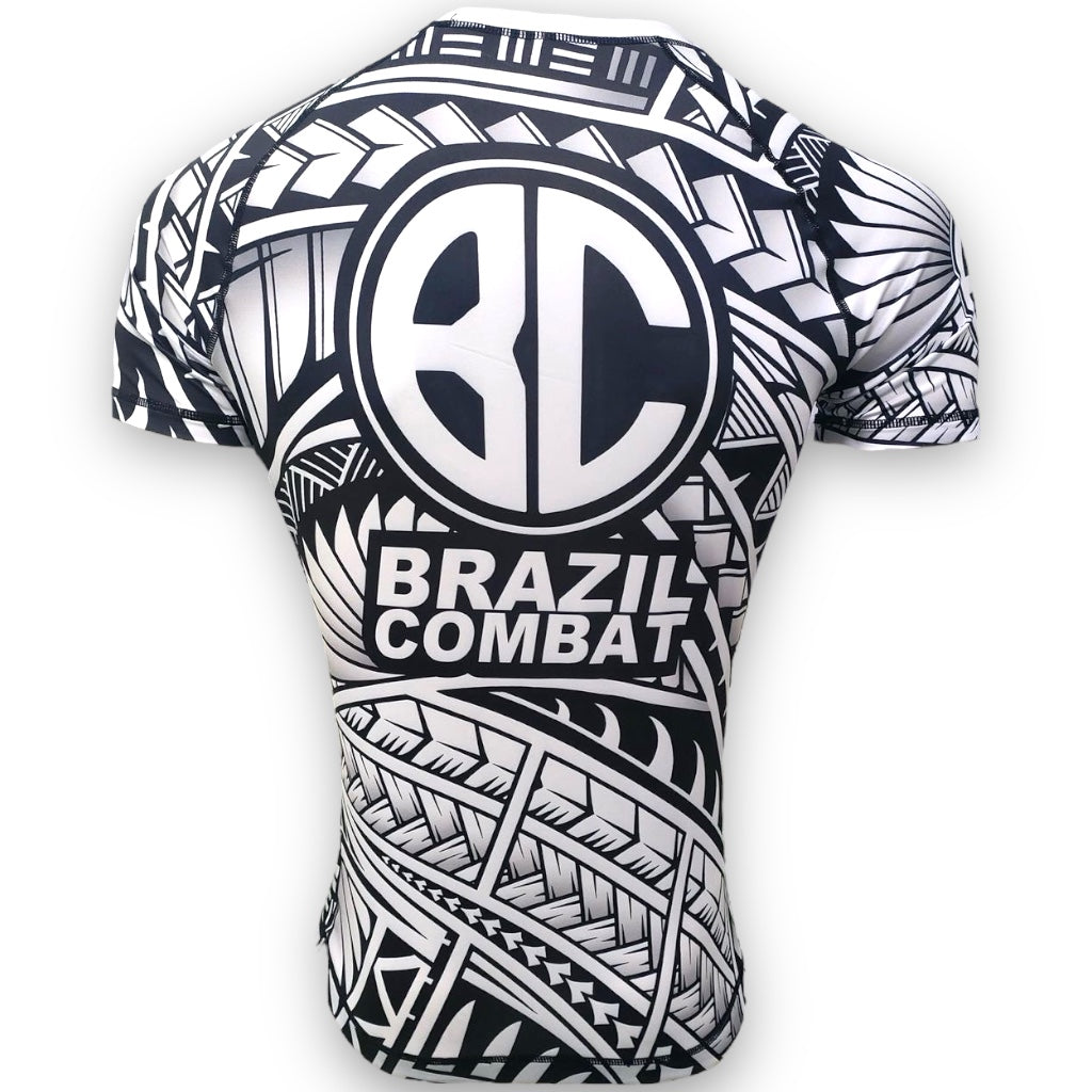 Rash Guard Maori Short Sleeve White and Black