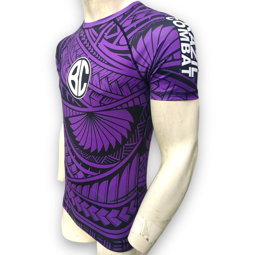 Rash Guard Maori Short Sleeve Purple and Black