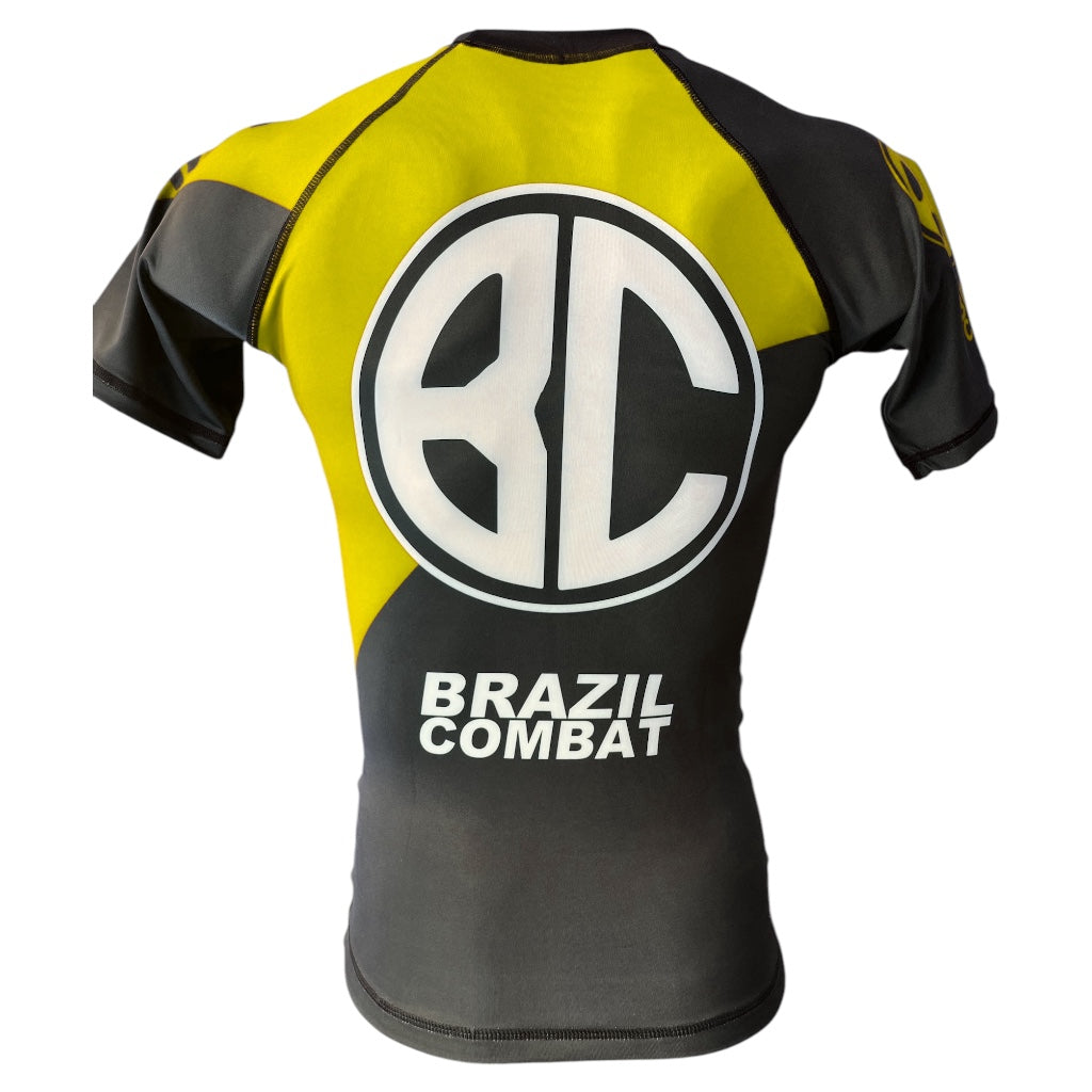 Rash Guard New Age Short Sleeve Black and Yellow