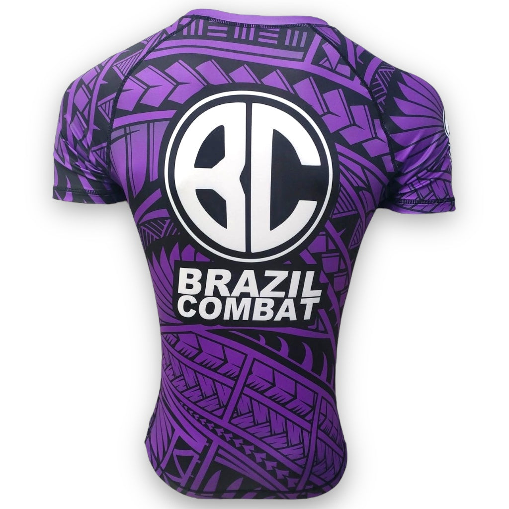 Rash Guard Maori Short Sleeve Purple and Black