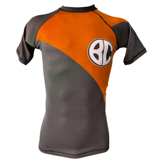 Rash Guard New Age Short Sleeve Black and Orange